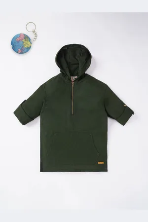 Ed-a-Mamma Boys Green Hooded Cotton Sweatshirt