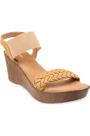 All Things Mochi Women Beige Embellished Wedge Sandals
