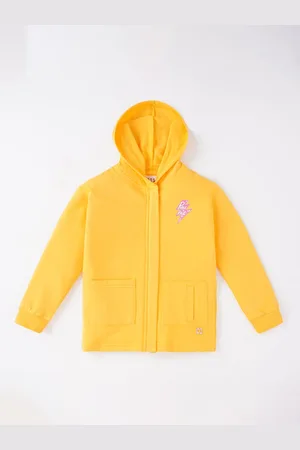 Ed-a-Mamma Girls Yellow Striped Cotton Padded Jacket