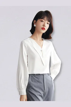 JC Collection Women White Solid Cuff Sleeves Polyester Top