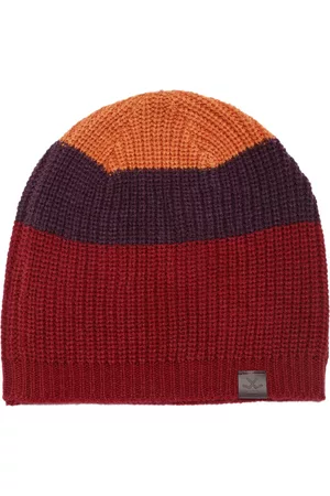 WROGN Unisex Red & Brown Colourblocked Beanie