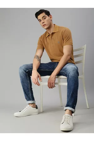 ONN Men Brown Polo Collar T-shirt