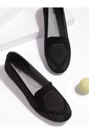 Marc Loire Women Black & Grey Woven Design Slip-On Sneakers