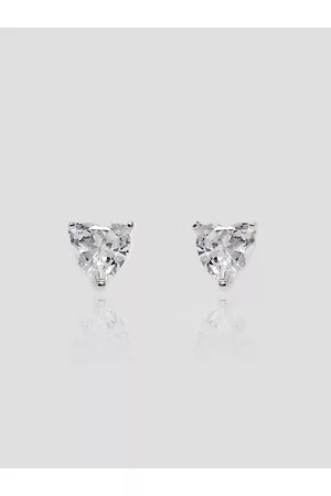 GIVA 925 Sterling Silver Rhodium Plated Solitaire Heart Studs