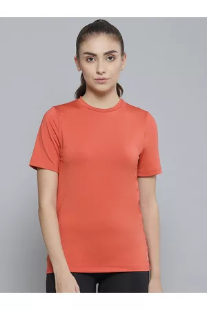 Reebok Women Coral Orange WOR Speedwick Training or Gym T-shirt