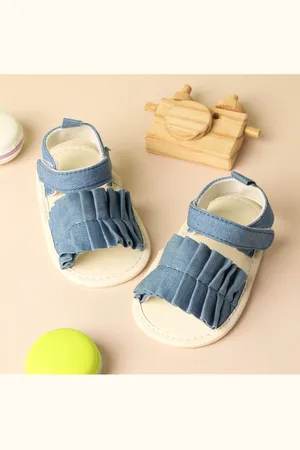 KICKS & CRAWL Girls Blue Open Toe Flats