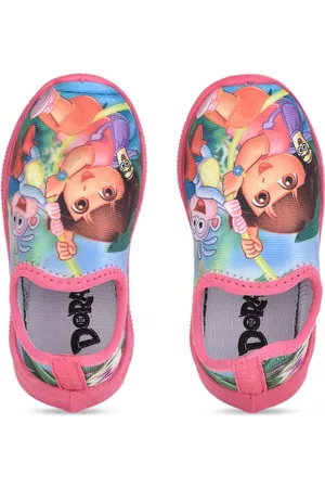 toothless Girls Pink Dora Printed Slip-On Sneakers
