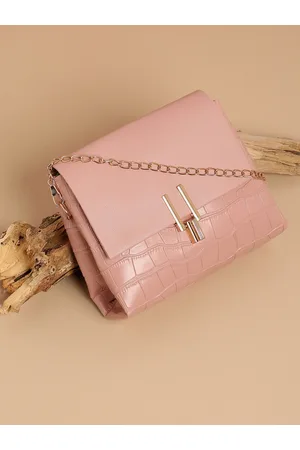 Campus Sutra Women Pink PU Structured Sling Bag