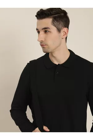 Invictus Men Black Polo Collar T-shirt