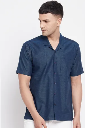 Even Men Blue Slim Fit Casual Shirt