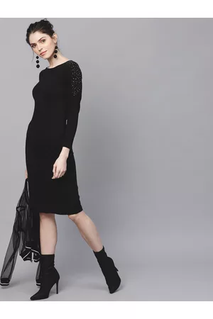 Sassafras Black Stretchable Bodycon Dress