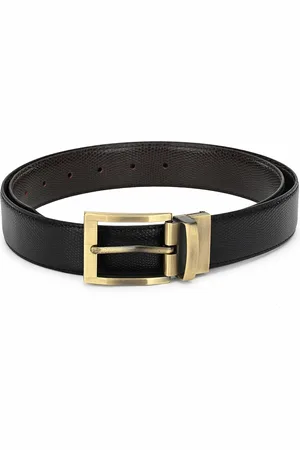 thickskin Men Black Textured Formal Belt