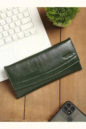 Teakwood Leathers Green Leather Purse Clutch