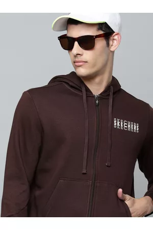 Skechers Men Burgundy TAKE OVER Hooded Sweatshirt