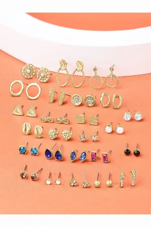 Ami Set of 25 Gold-Plated Studs Earrings