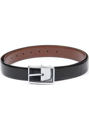 thickskin Men Black Solid Leather Formal Belt