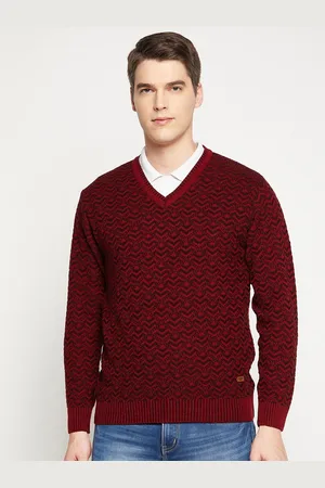 Duke Men Red & Black Printed Pullover