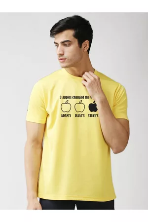 EPPE Men Yellow Typography Printed Sports T-shirt
