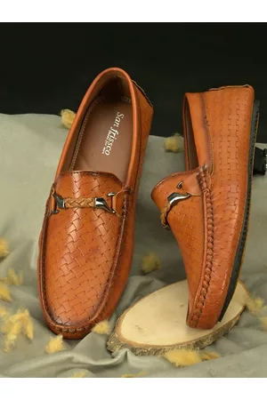 San Frissco Men Tan Brown Textured Loafers
