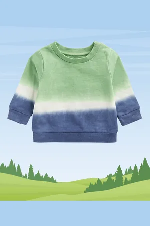 Mothercare Boys Green & Blue Tie & Dye Pure Cotton Pullover
