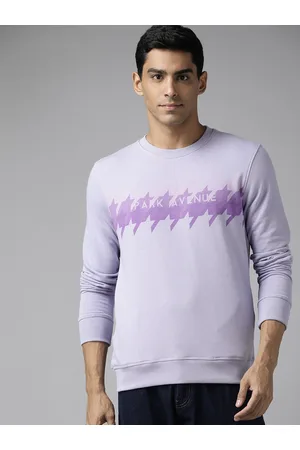 Park Avenue Men Purple Brand Logo Printed Sweatshirt