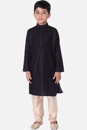 TABARD Boys Black Cotton Kurta