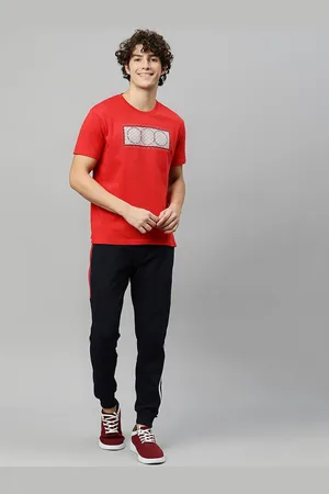 High Star Men Red & Navy Blue T-shirt with Joggers