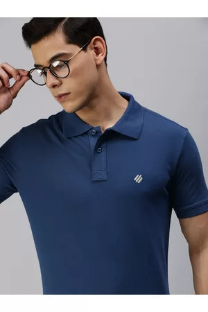 ONN Men Blue Polo Collar T-shirt