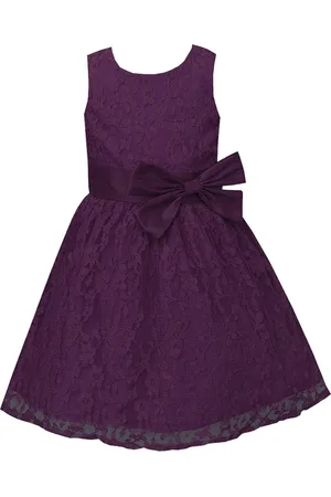 A.T.U.N. Girls Purple Lace Bow Dress
