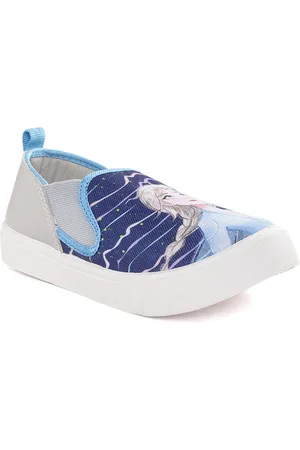 toothless Girls Blue & Grey Frozen Printed Sneakers