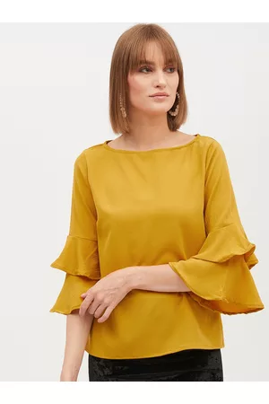 Harpa Women Mustard Yellow Solid Top
