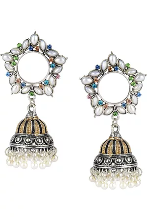 DESI COLOUR Multicoloured Dome Shaped Jhumkas Earrings