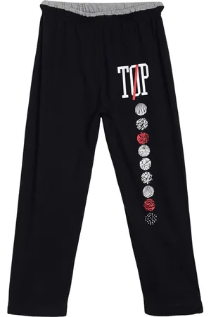 Sweet Angel Boys Black Solid Typography Track Pant