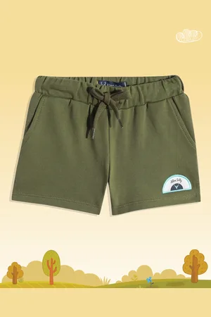 Allen Solly Girls Green Solid Pure Cotton Hot Pants