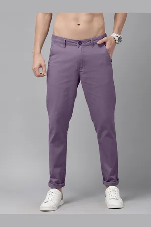 Roadster The Lifestyle Co Men Purple Chinos Trousers