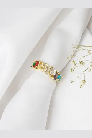 Joker & Witch Gold-Toned & Rhinestone Studded Finger Ring