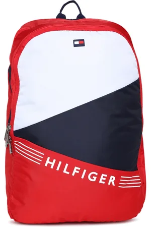 Tommy Hilfiger Unisex Red & White Colourblocked Backpack