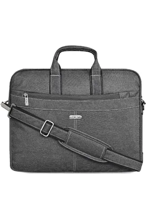 Lorem Unisex Grey & Black Textured Water Resistant Laptop Bag
