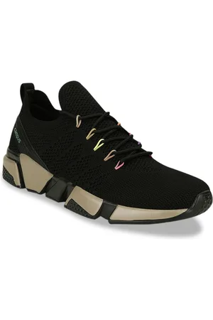 Campus Women Black Mesh Mid-Top Running Shoes