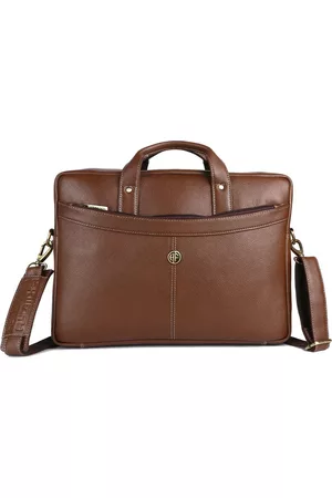 HAMMONDS FLYCATCHER Men Brown Leather Laptop Bag