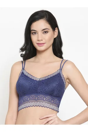 Buy PrettyCat Padded Non Wired 3/4th Coverage Bralette - Blue at