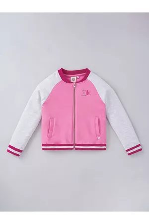 Ed-a-Mamma Girls Pink Printed Bomber Jacket