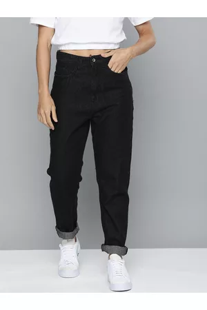 Flying Machine Women Black Straight Fit High-Rise Clean Look Jeans