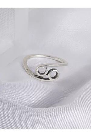 Joker & Witch Silver-Plated Cancer Zodiac Finger Ring