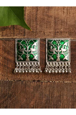 Veni Green women Contemporary Studs Earrings