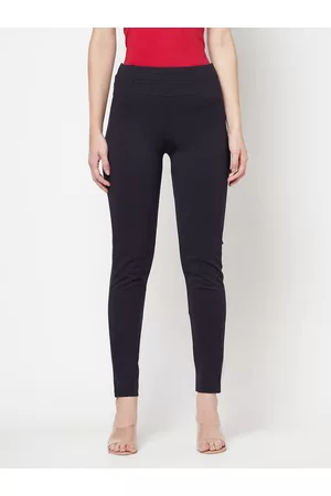 CANTABIL Women Navy Blue Solid Cotton Jeggings