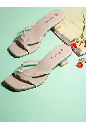 Tokyo Talkies Beige Block Heels