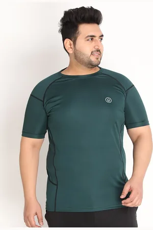 CHKOKKO Men Green Solid Round Neck T-shirt