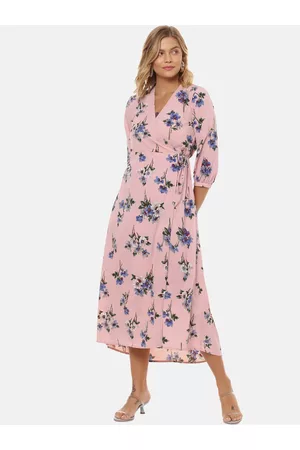 Campus Women Peach-Coloured Printed A-Line Dress