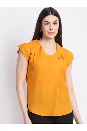 La Zoire Women Mustard Yellow Georgette Top